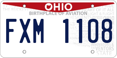 OH license plate FXM1108