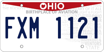 OH license plate FXM1121