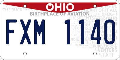 OH license plate FXM1140