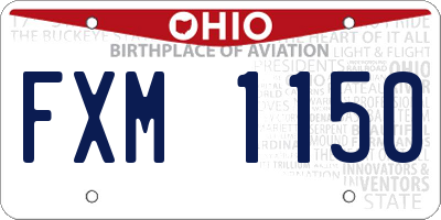 OH license plate FXM1150