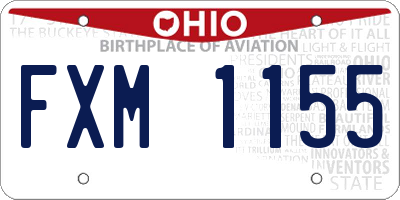 OH license plate FXM1155