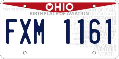 OH license plate FXM1161