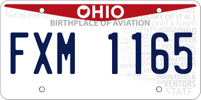 OH license plate FXM1165