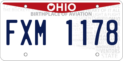 OH license plate FXM1178