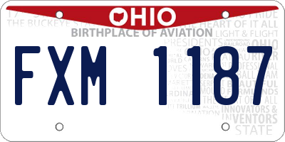 OH license plate FXM1187