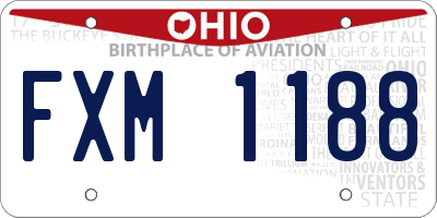 OH license plate FXM1188