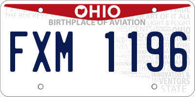 OH license plate FXM1196