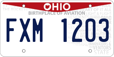 OH license plate FXM1203