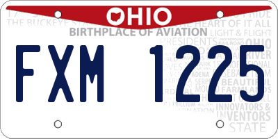 OH license plate FXM1225