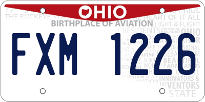 OH license plate FXM1226