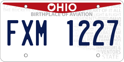 OH license plate FXM1227