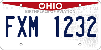 OH license plate FXM1232