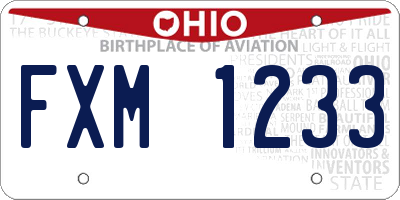 OH license plate FXM1233