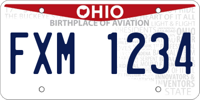 OH license plate FXM1234