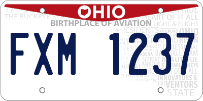 OH license plate FXM1237