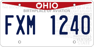OH license plate FXM1240