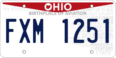 OH license plate FXM1251