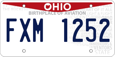 OH license plate FXM1252