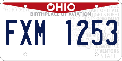 OH license plate FXM1253