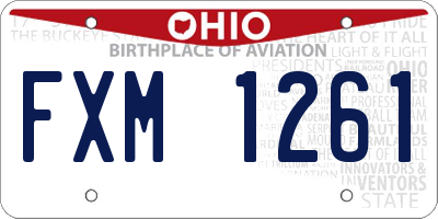 OH license plate FXM1261