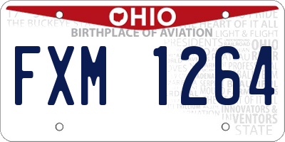 OH license plate FXM1264