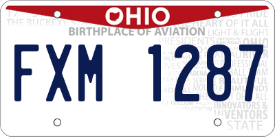 OH license plate FXM1287