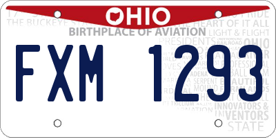 OH license plate FXM1293