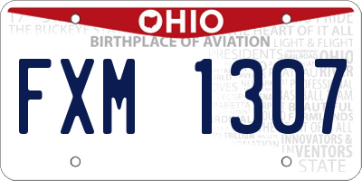 OH license plate FXM1307