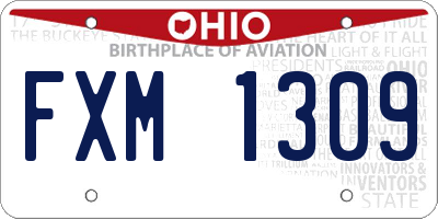 OH license plate FXM1309