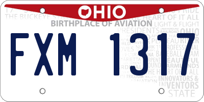 OH license plate FXM1317