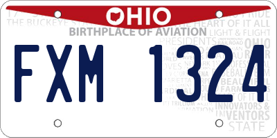 OH license plate FXM1324