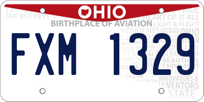 OH license plate FXM1329