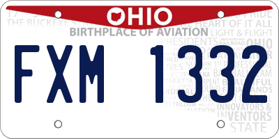 OH license plate FXM1332