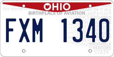 OH license plate FXM1340
