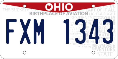 OH license plate FXM1343