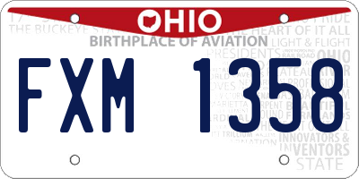 OH license plate FXM1358