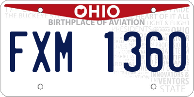 OH license plate FXM1360