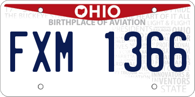 OH license plate FXM1366