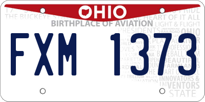 OH license plate FXM1373