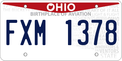 OH license plate FXM1378