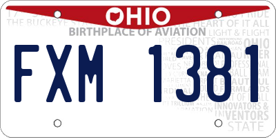 OH license plate FXM1381