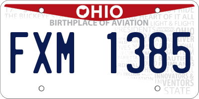 OH license plate FXM1385