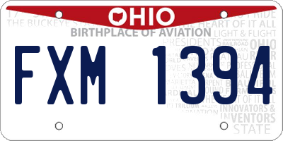 OH license plate FXM1394