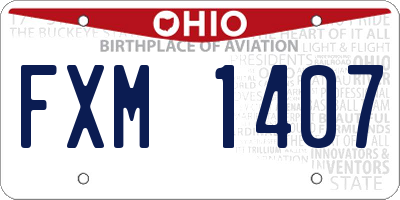 OH license plate FXM1407