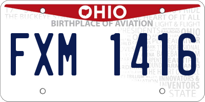 OH license plate FXM1416