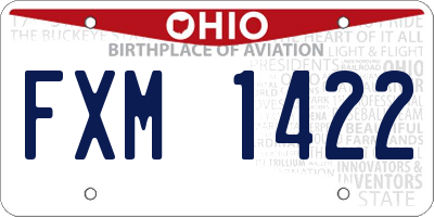 OH license plate FXM1422
