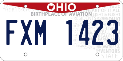 OH license plate FXM1423