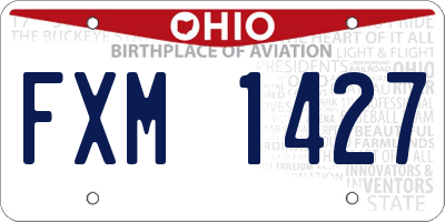 OH license plate FXM1427