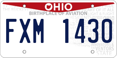 OH license plate FXM1430