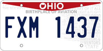 OH license plate FXM1437